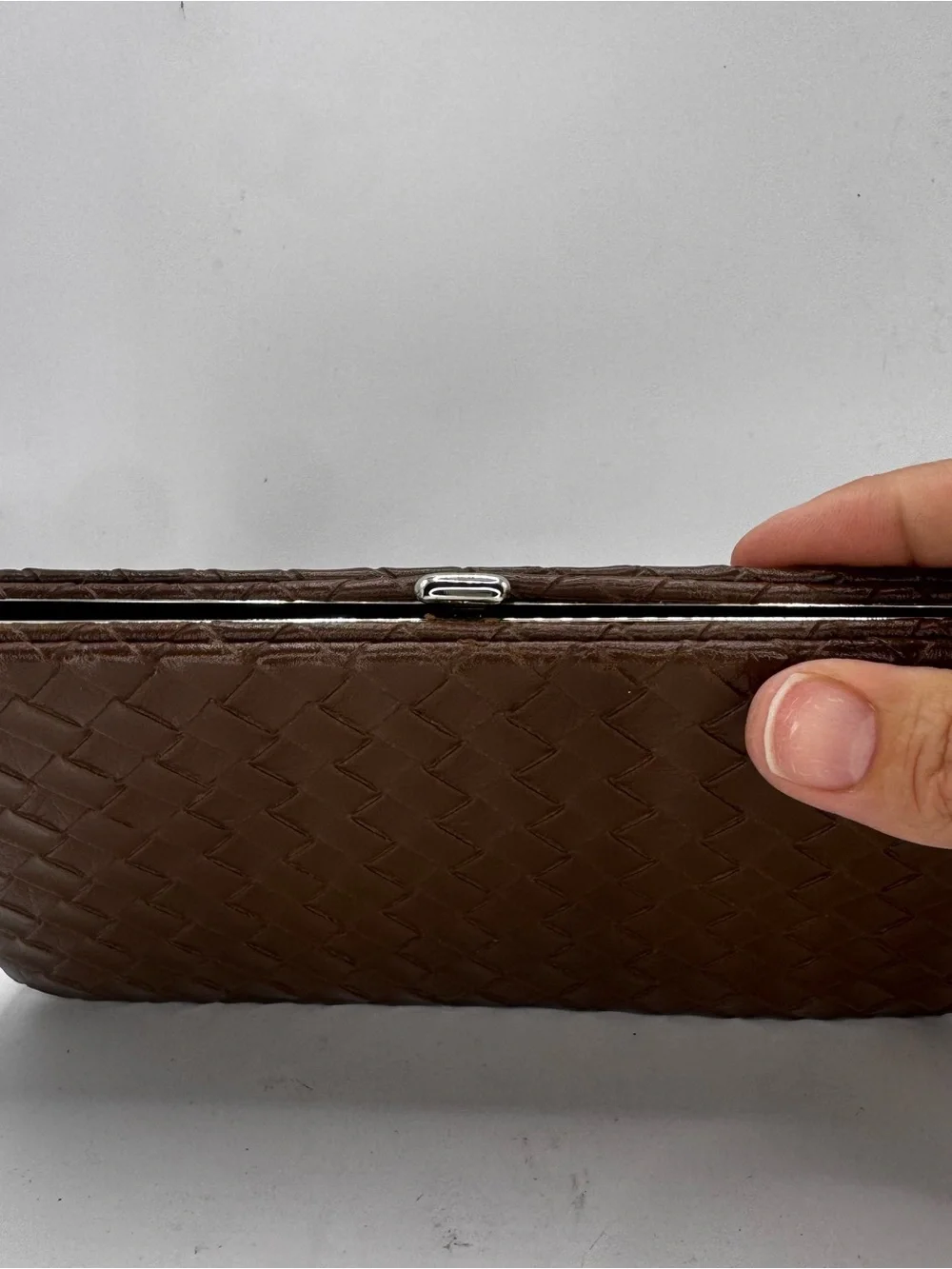 Woven women’s  Clutch Wallet - Brown